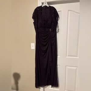 David’s Bridal cap sleeve long gown